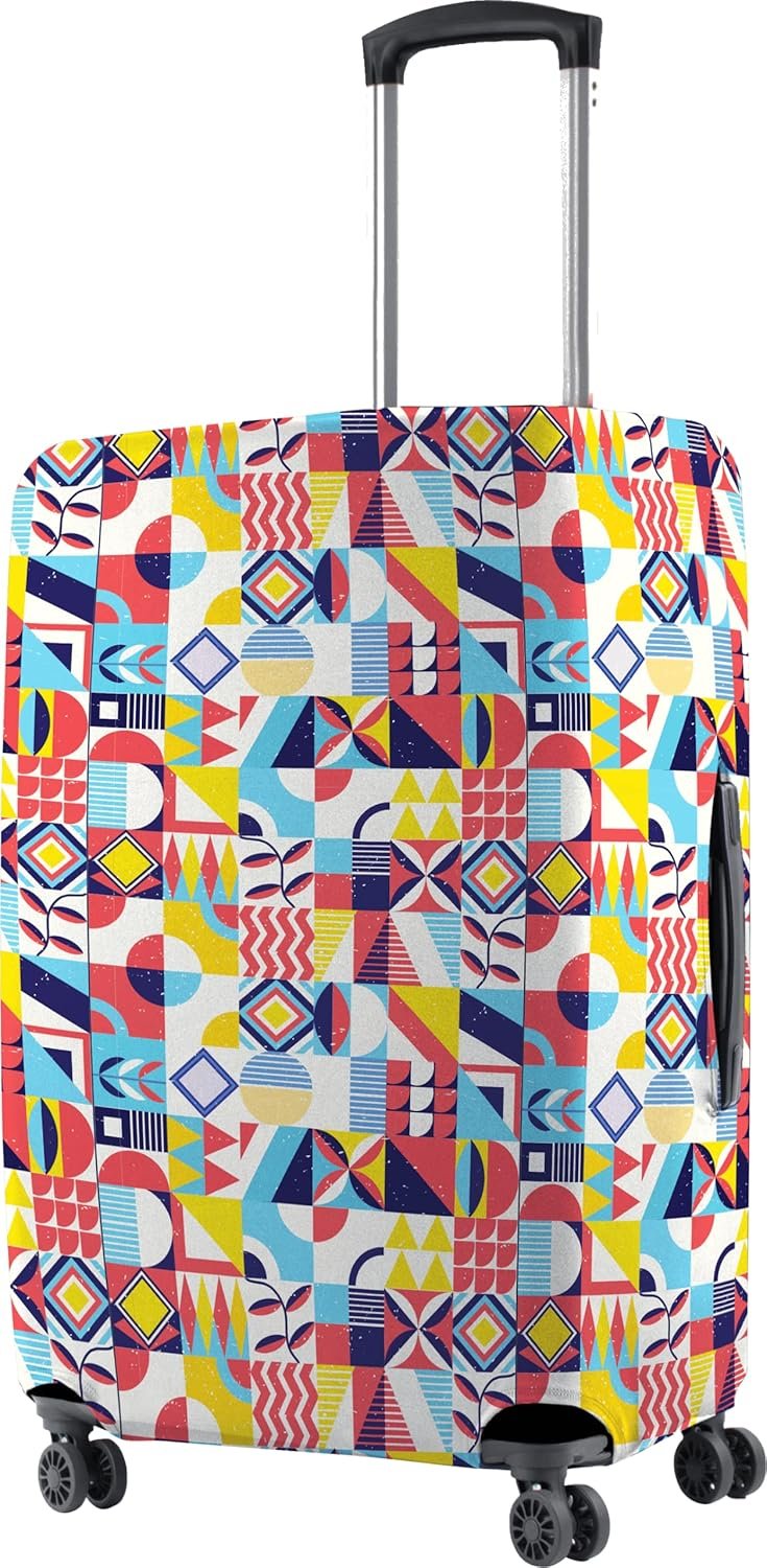 Nasher Miles Polyester 55 cm (20 Inch) Small Protective Luggage Cover - Block Design