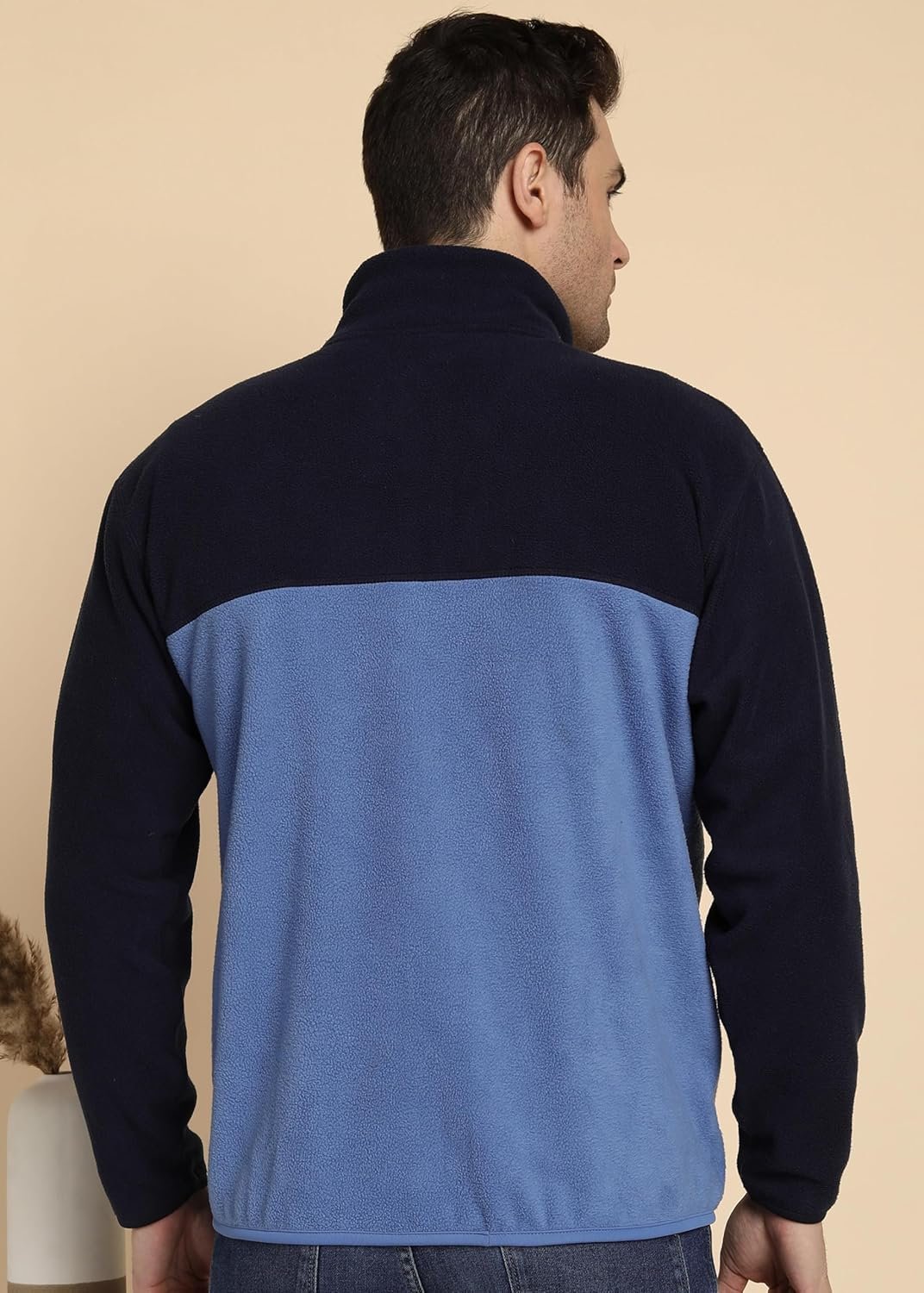 Alan Jones Clothing Men's Fleece Regular Solid Stand Collar Full Zip Jacket - Image 5