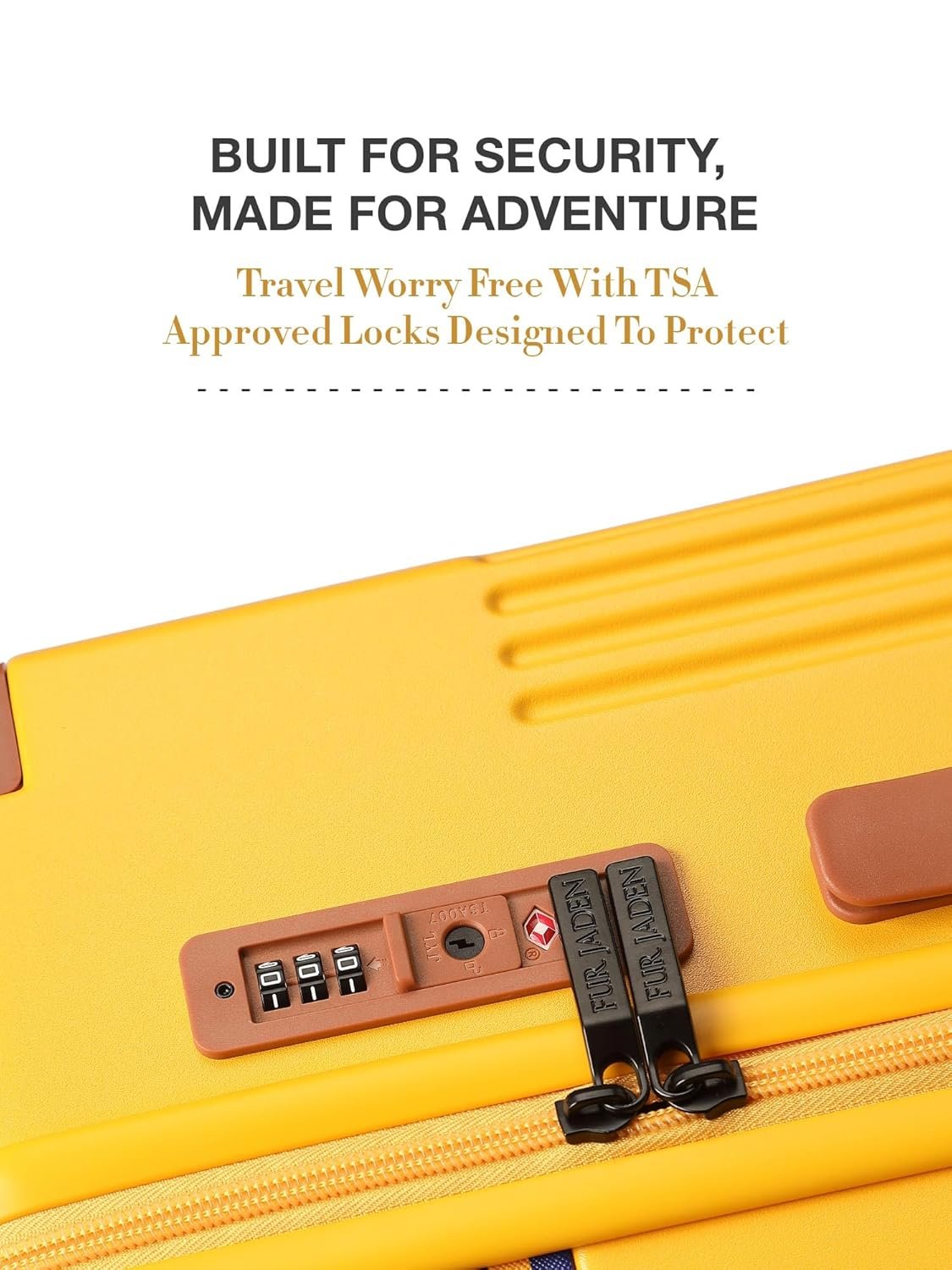 FUR JADEN The Aviator 65cm German Polycarbonate Travel Luggage Check-in Suitcase with 8 StealthTech Silent Shock Absorbing Wheels, TSA Lock & Aerospace Grade Wide Handle (Sunflare, Check-in 24") - Image 4