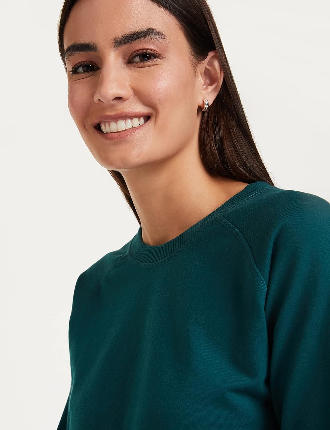 Amazon Brand - Symbol Women's Cotton Blend Round Neck Regular Fit Cropped Sweatshirt (Pullover) (Available in Plus Sizes) - Image 4