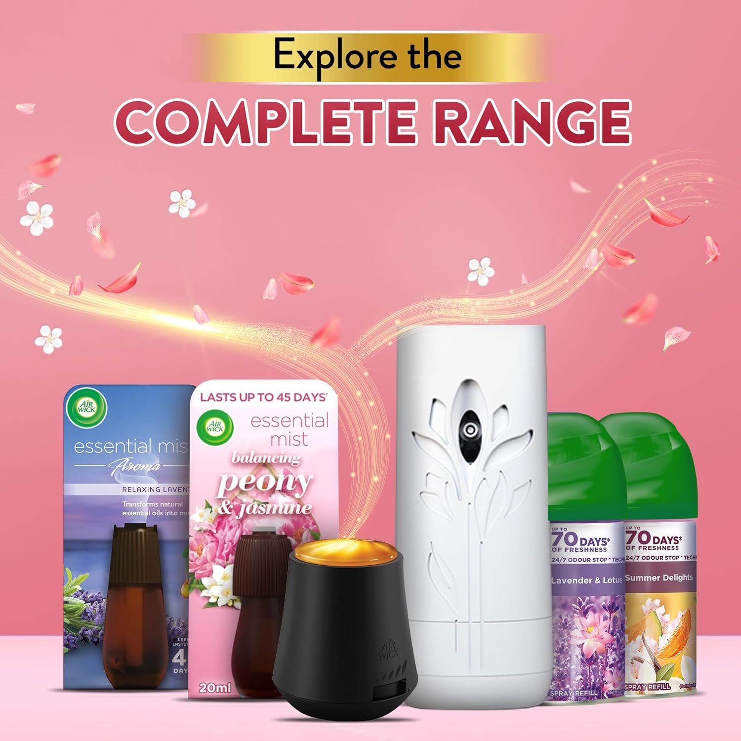 Air wick (Machine + Peony & Jasmine Blossom Refill - 20 ml) Essential Mist Automatic Fragrance Mist Diffuser Kit | Natural Essential Oils Diffuser | Automatic Air Freshener - Image 7