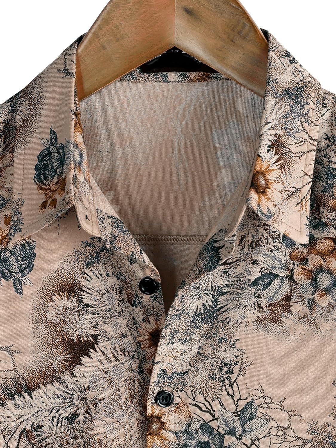 Floral Print Cotton Multi-Colored Short Sleeve Button Down Beach Outfits for Men Shirt - Image 3