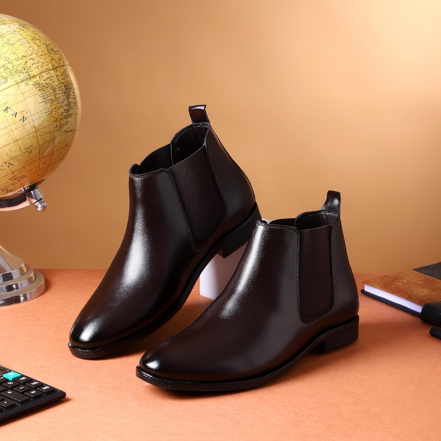 Zixer Men's Chelsea Boots | Premium Slip-On Leather Ankle Boots for Formal, Office, Wedding, Party and Daily Use | Stylish & Durable Footwear | Cushioned Insole | Anti-Skid Rubber Sole - Image 5