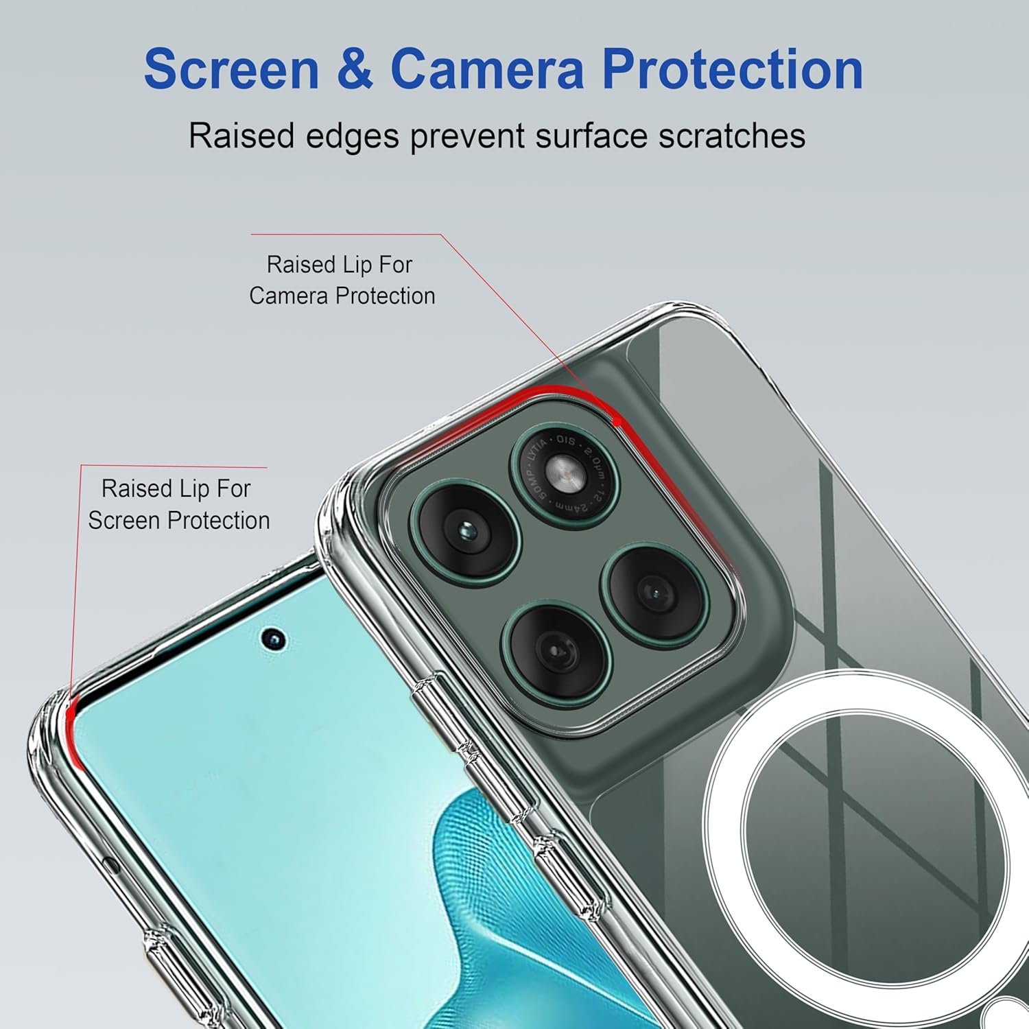 Zapcase Back Case Cover for Motorola Edge 60 Fusion 5G | Compatible for Motorola Edge 60 Fusion 5G Back Cover | Scratch-Resistant Back Cover | Clear - Image 4