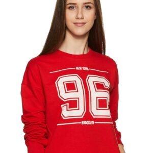 Amazon Brand – Symbol Women Cotton Blend Round Neck Regular Fit Sweatshirt (Pullover)