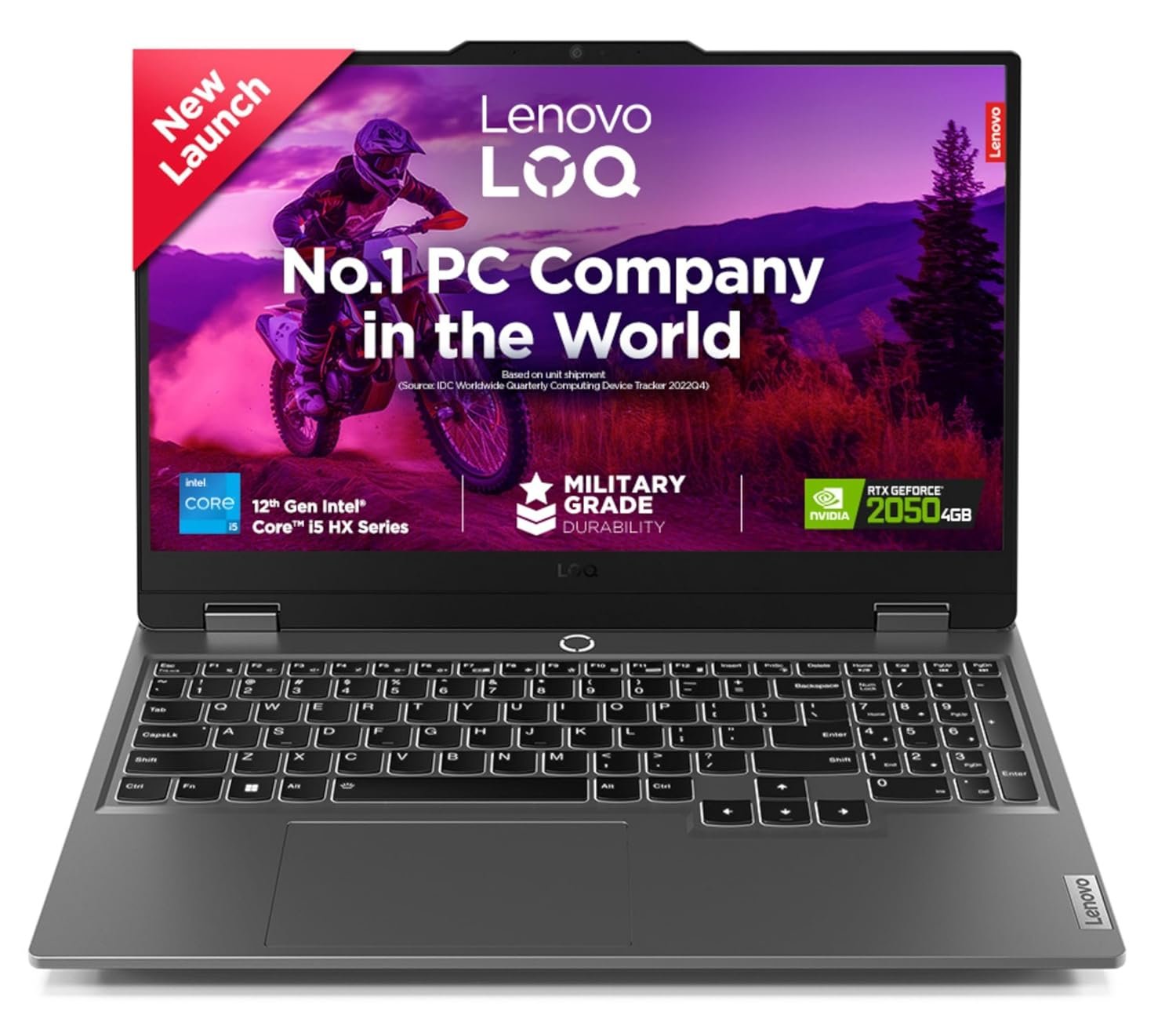 Lenovo LOQ, Intel Core i5 12th Gen 12450HX, NVIDIA RTX 2050 4GB, 12GB RAM, 512GB SSD, 15.6"(39.6cm), Windows 11, Office Home 2024, Grey, 2.4Kg, 83GS00LJIN, 100% sRGB, 3 Mon. Game Pass Gaming Laptop