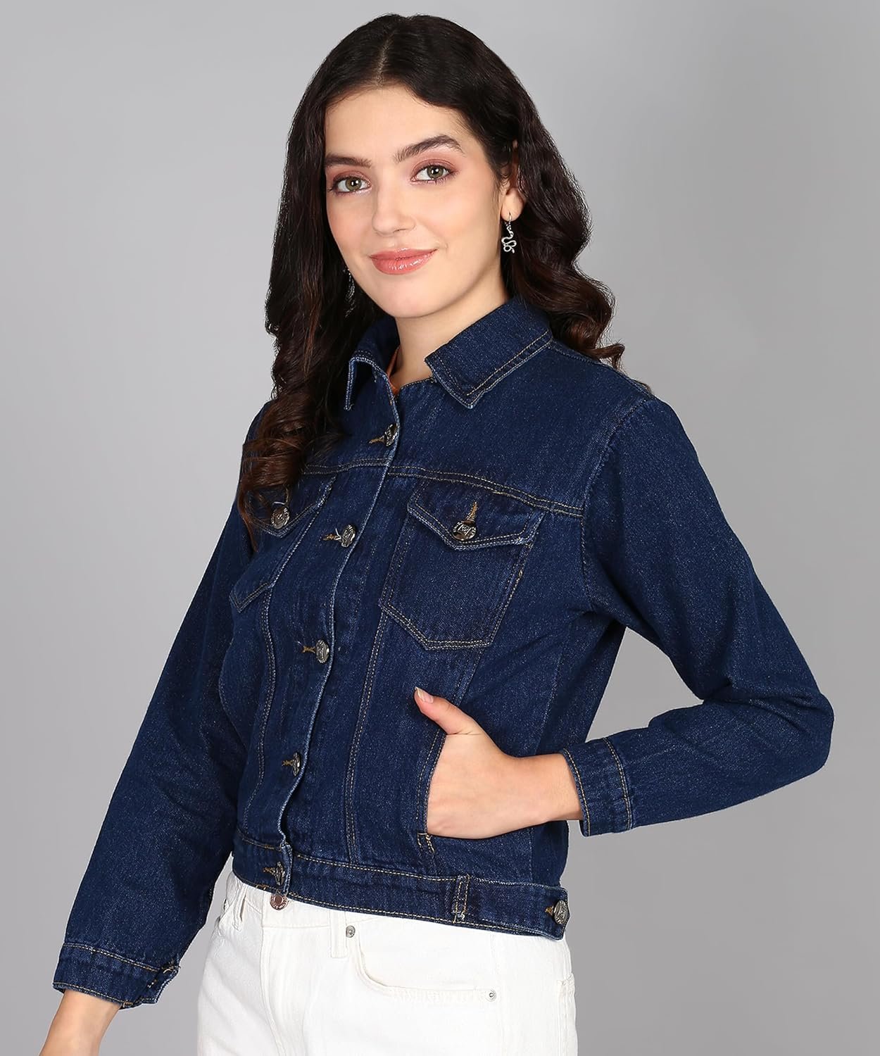 Nifty Women's Solid Denim Jacket - Image 3