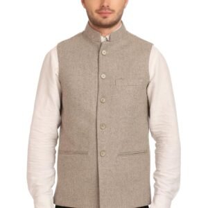 WINTAGE Mens Tweed Wool Nehru Jacket