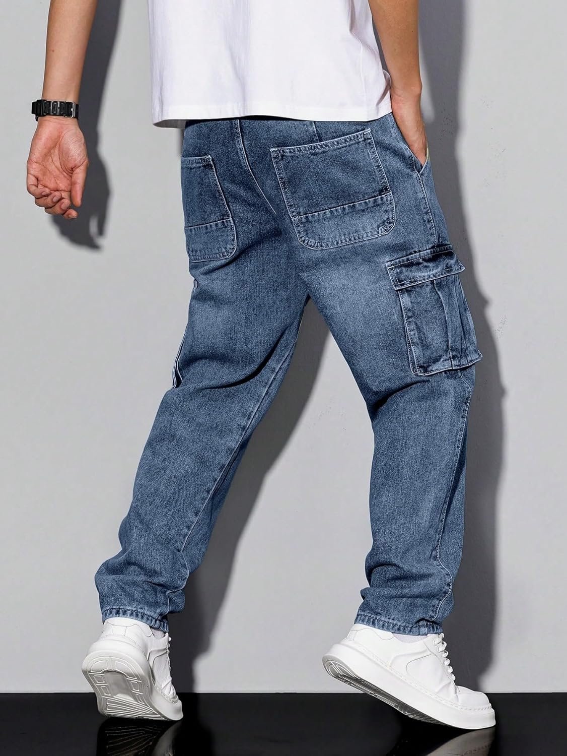 Jeans for Men || Men's Jeans Denim (Blue-Cargo-Jeans-U23-24) - Image 6