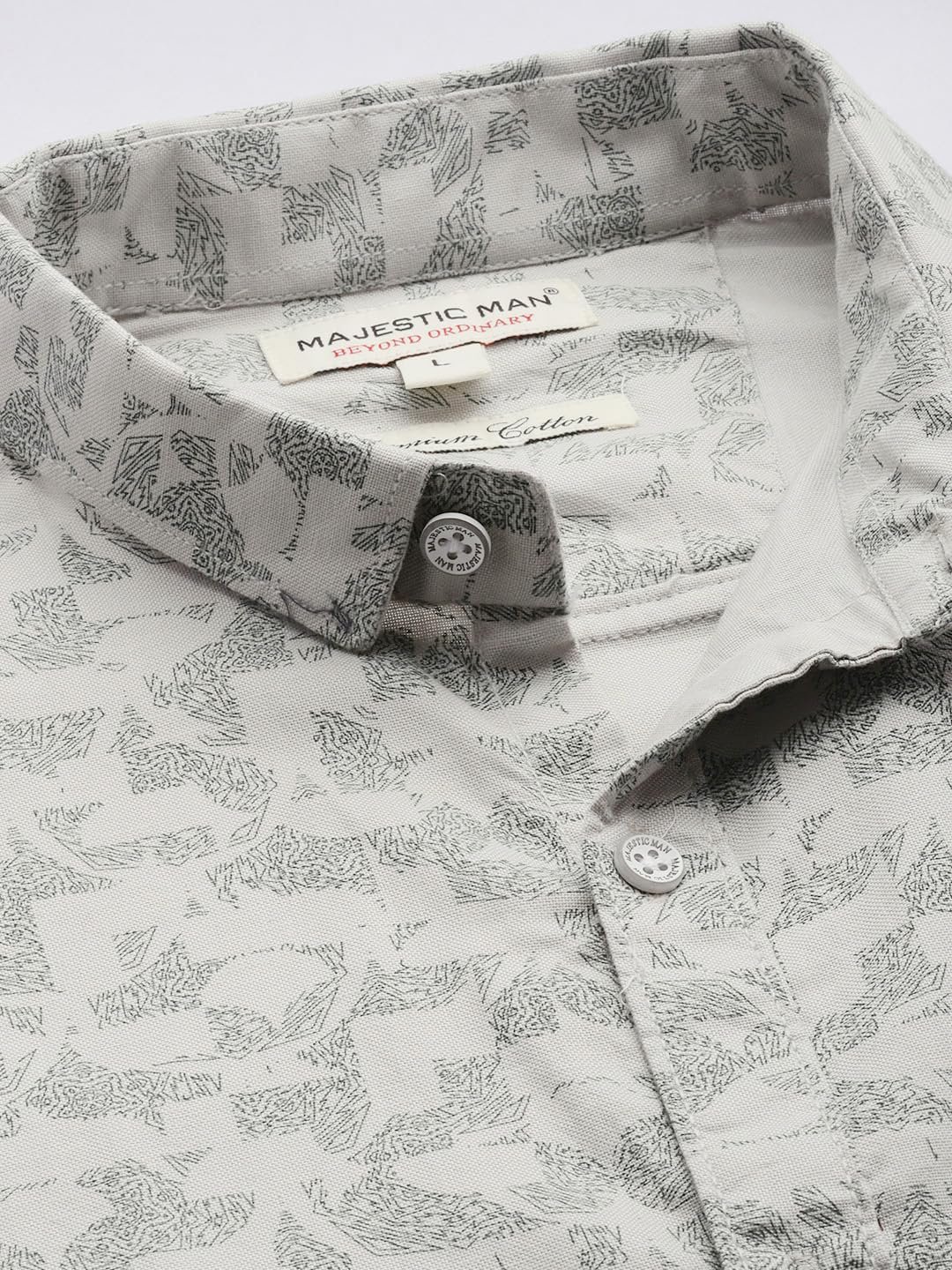 Majestic Man Custom Abstract Printed Pure Cotton Slim Fit Casual Shirt - Image 6