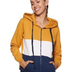 Amazon Brand – Symbol Women’s Cotton Blend Hooded Regular Fit Full Zipper Sweatshirt (Pullover)