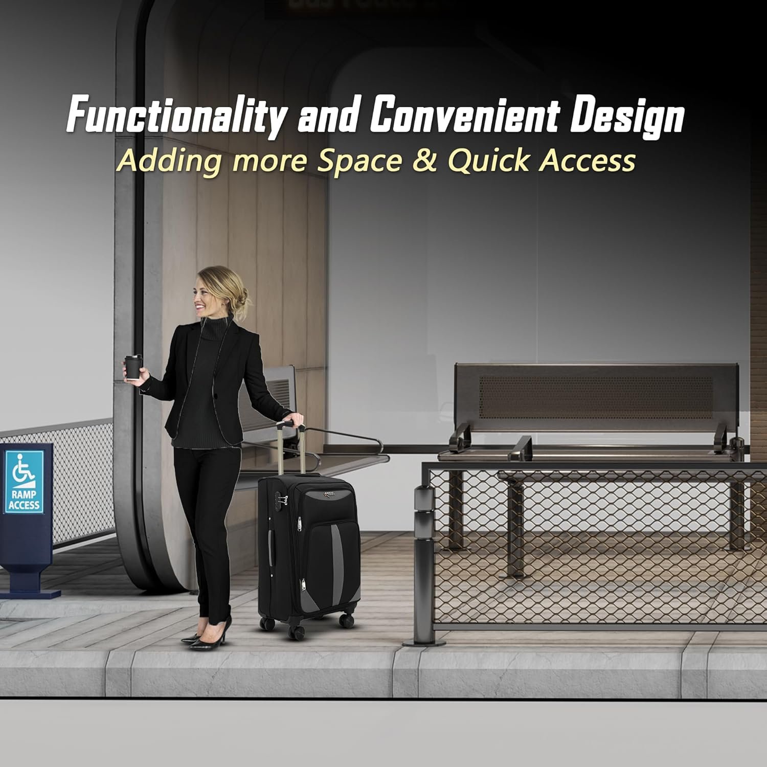 AMERICAN TRAVELLER TourisForever Trolley Bag Set of 3 | Cabin, Medium, Large | Expandable Travel Suitcase | Heavy-Duty Nylon | 3 Digit Number Lock | 360 Lego Wheels | Durable Handle (3, Black) - Image 5