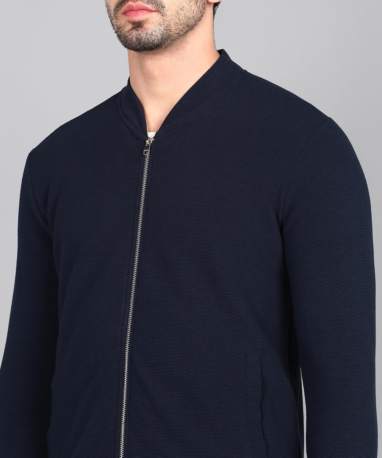 Alan Jones Clothing Men's Cotton Blend Regular Solid Corduroy Front Zipper Jacket - Image 6