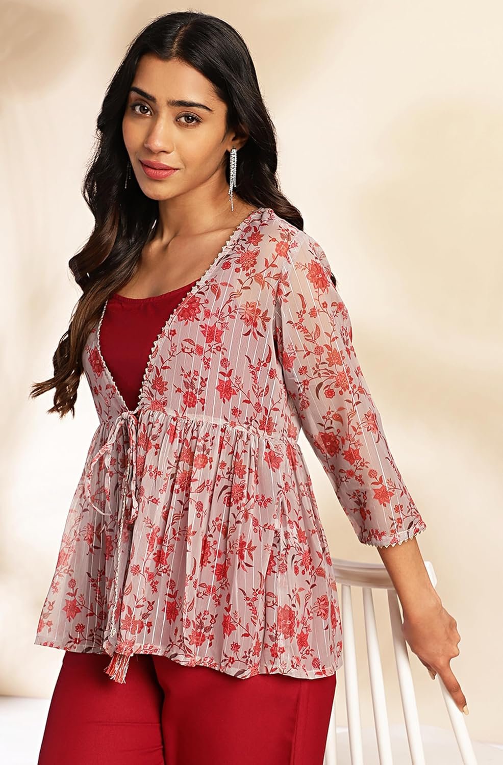 Janasya Women's Pure Cotton Ethnic Motifs Printed Straight Kurta Pant Set - Image 2