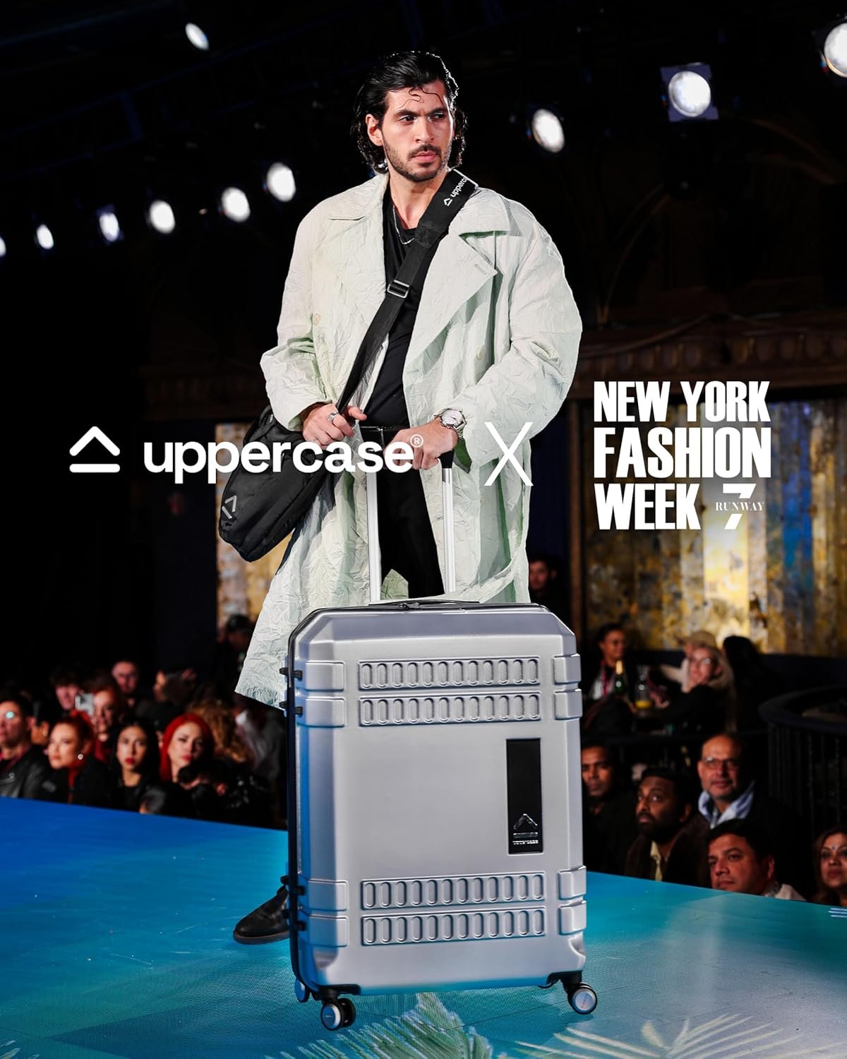 uppercase Bullet, Trolley Bag Set Of 2 (M+L) Sustainable Check-In Luggage, Hardsided Polycarbonate Printed Luggage, Anti-Scratch, 2000 Days Warranty (Silver, 32 X 54 X 74 Cm, Spinner) - Image 3