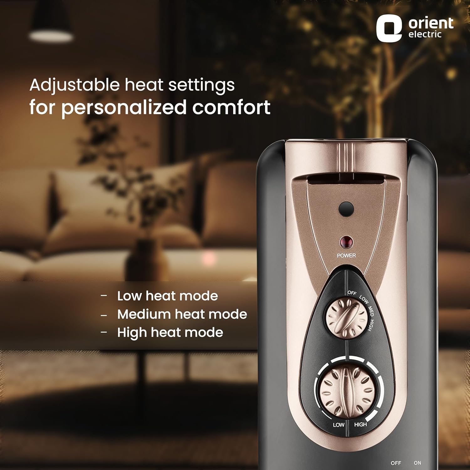 Orient Electric Comforter collection 13 fin oil filled radiator | Advanced S-shaped Fins |2900W power| with PTC fan heater| 3 heat settings | 2 years warranty by Orient - Image 5