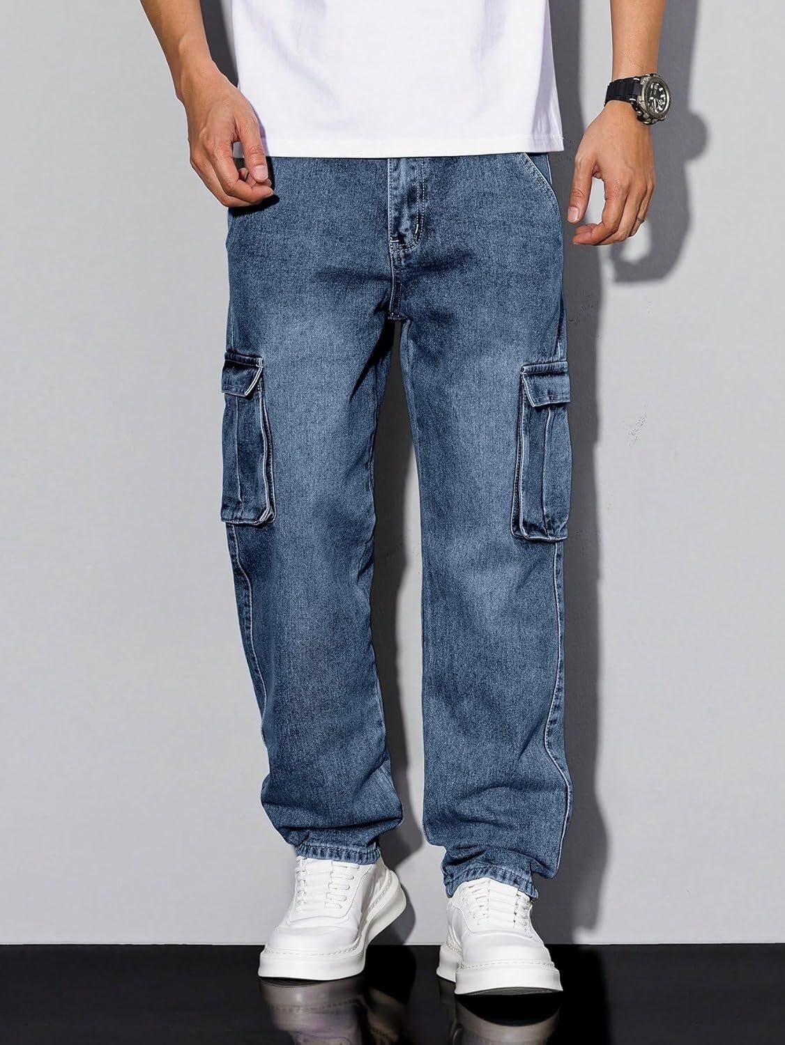 Jeans for Men || Men's Jeans Denim (Blue-Cargo-Jeans-U23-24) - Image 2