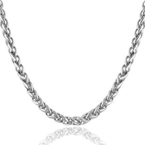 MEENAZ Chain for Man boyfriend Jewellery Stainless Steel Valentine Long Gents Platinum Necklace Silver Chain for Men Boys Stylish -CN9136