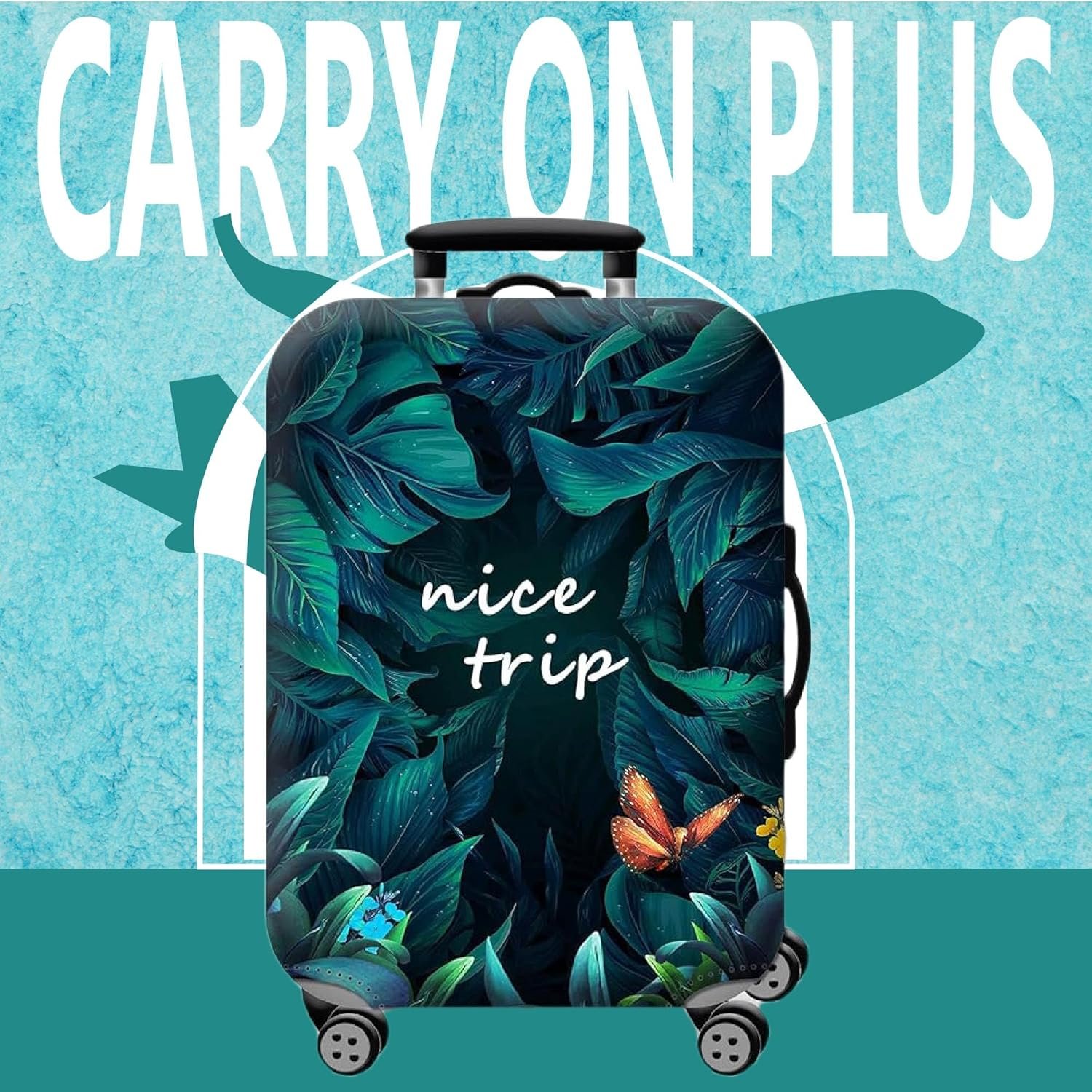 Handcuffs Luggage Cover Trolley Travel Covers, Washable Dust Proof Anti-Scratch Suitcase Protector (Green, XL (31"-32")) - Image 2