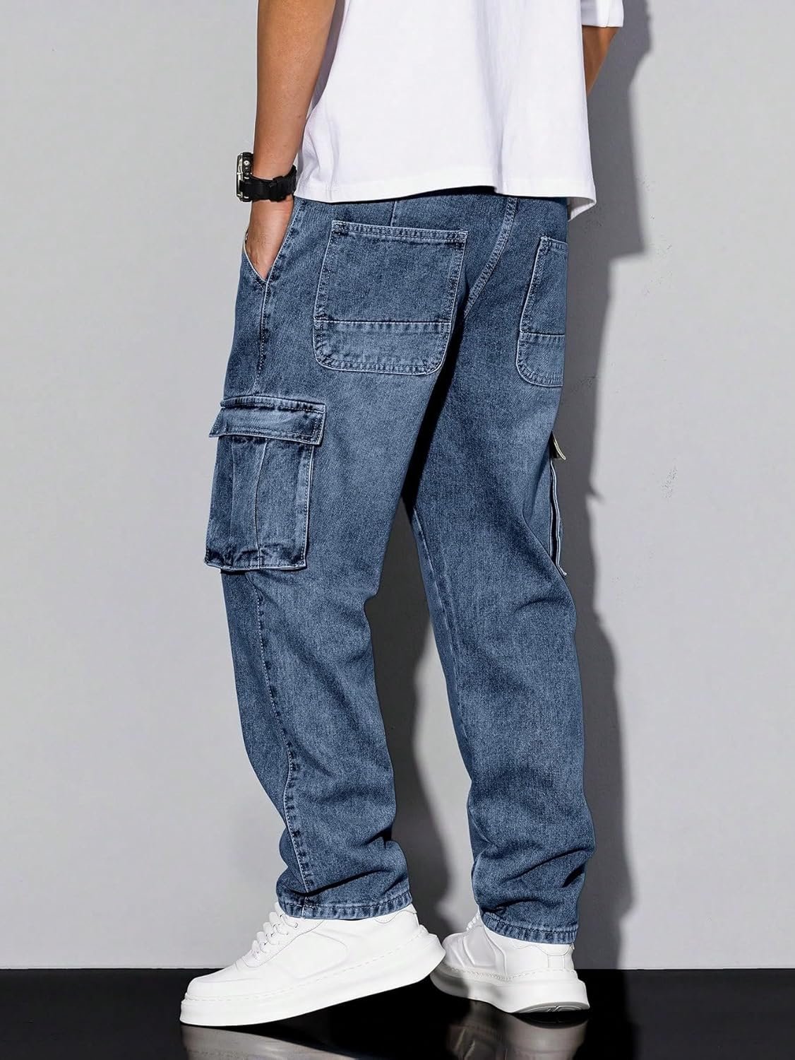 Jeans for Men || Men's Jeans Denim (Blue-Cargo-Jeans-U23-24) - Image 4