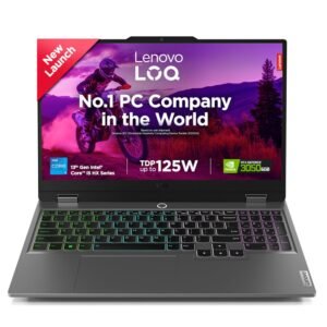 Lenovo LOQ, Intel Core i5-13450HX, 13th Gen, NVIDIA RTX 3050-6GB, 16GB RAM, 512GB SSD, FHD 144Hz 300Nits, 15.6"/39.62cm, Windows 11, MS Office 21, Grey, 2.4Kg, 83DV00BHIN, 100% sRGB Gaming Laptop