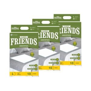 Friends Classic Disposable Underpads,Soft & Super Absorbency – 60×90 cm (Pack of 3).