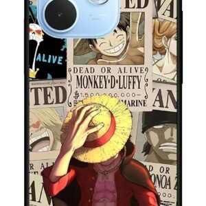 NDCOM for Oppo A5 Pro 5G Back Cover | Oppo a5Pro Cover | Premium Oppo A5 Pro BackCover for Enhanced Protection | Anime One Piece Wanted Luffy Printed Metal Case