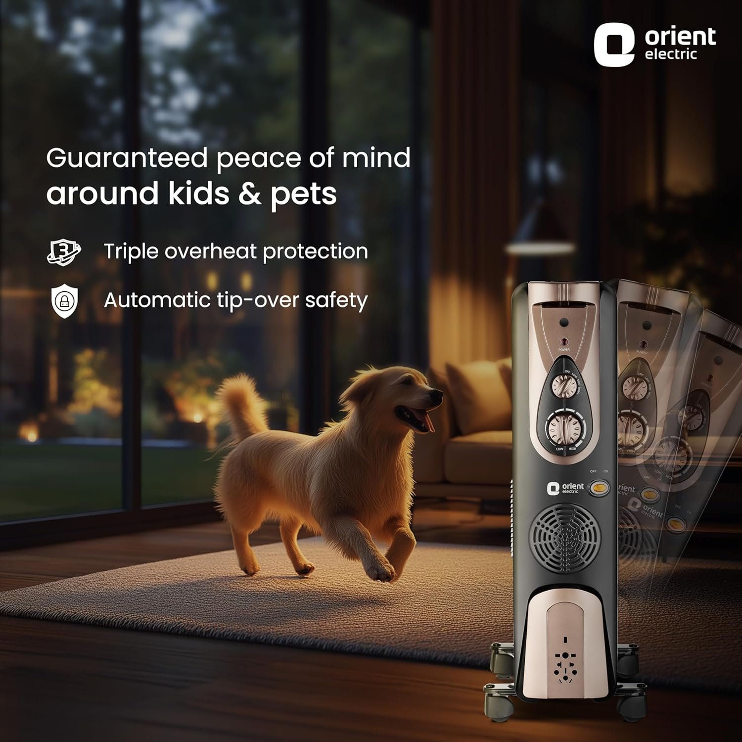 Orient Electric Comforter collection 13 fin oil filled radiator | Advanced S-shaped Fins |2900W power| with PTC fan heater| 3 heat settings | 2 years warranty by Orient - Image 6