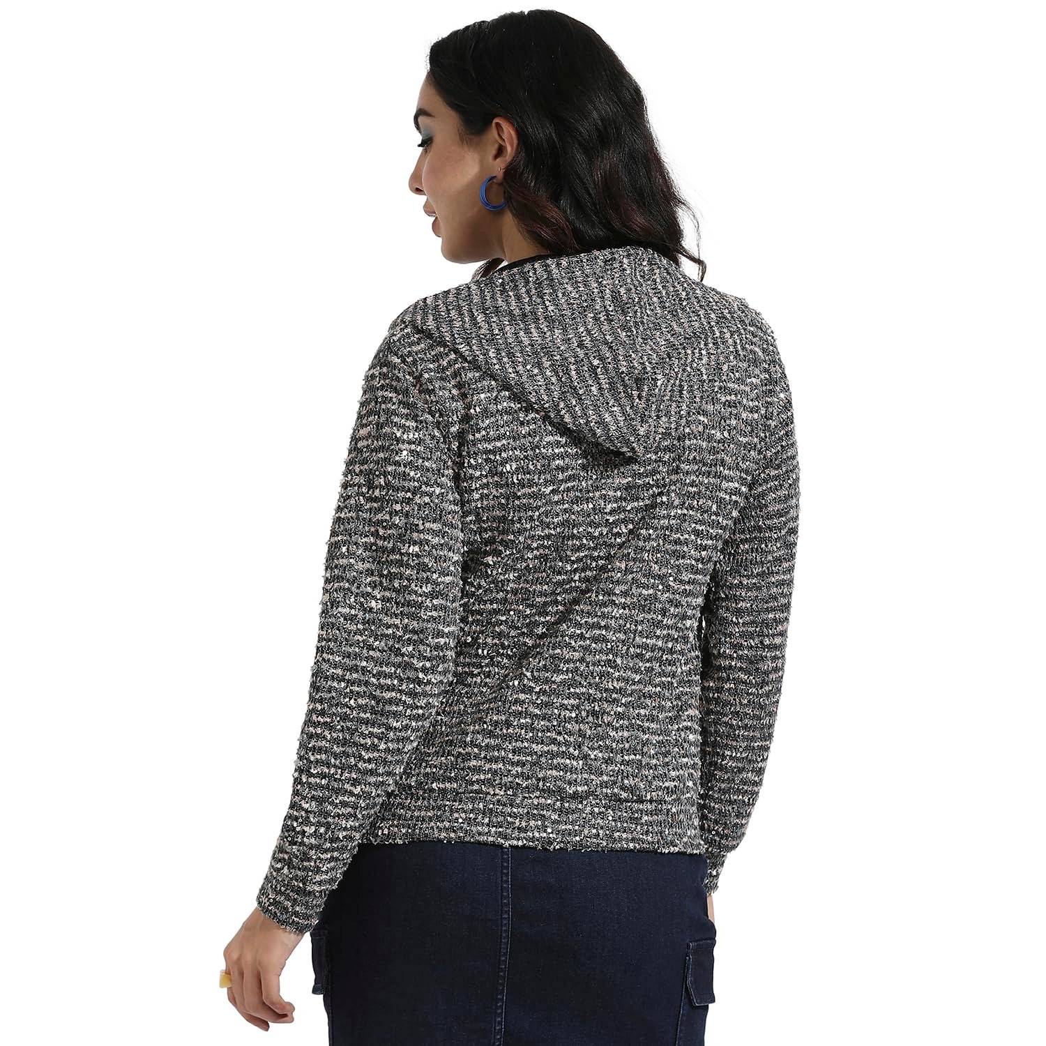 Campus Sutra Women Polycotton Regular Fit Hooded Sweatshirt - Image 3