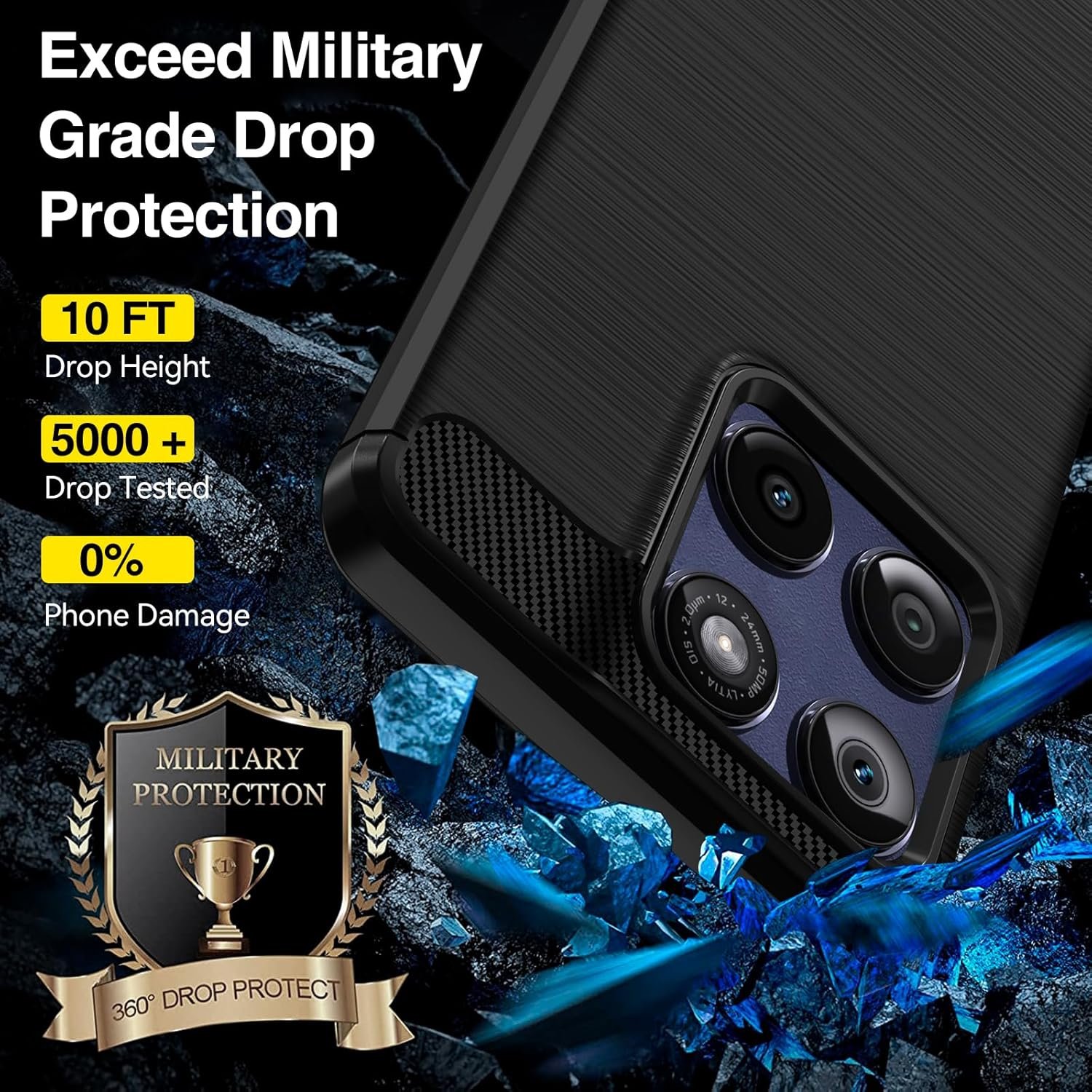 Soft Slim Back Cover for Motorola Edge 60 Fusion| Durable Design |Shockproof Bumper |Compatible with Motorola Edge 60 Fusion - Black - Image 2