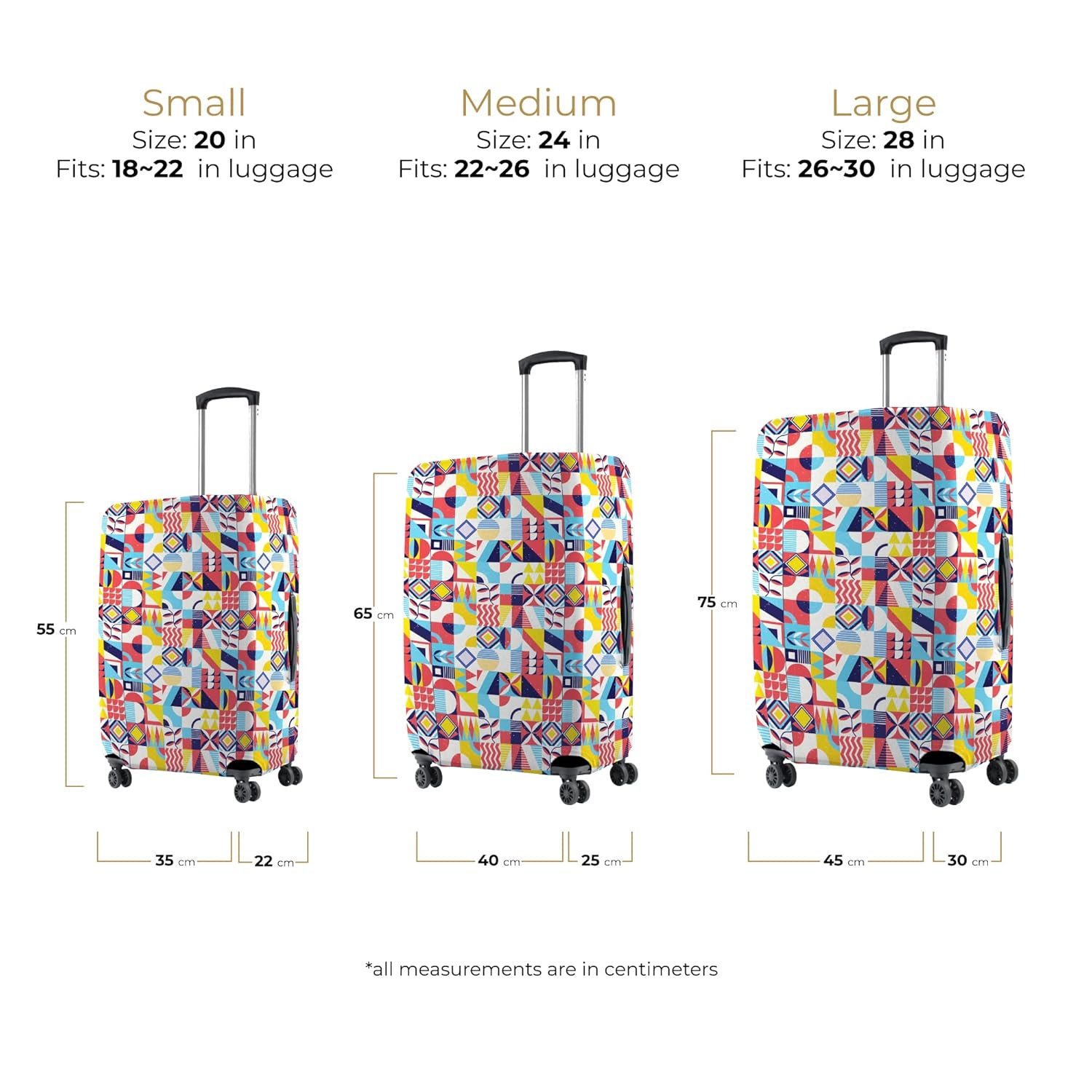 Nasher Miles Polyester 55 cm (20 Inch) Small Protective Luggage Cover - Block Design - Image 7