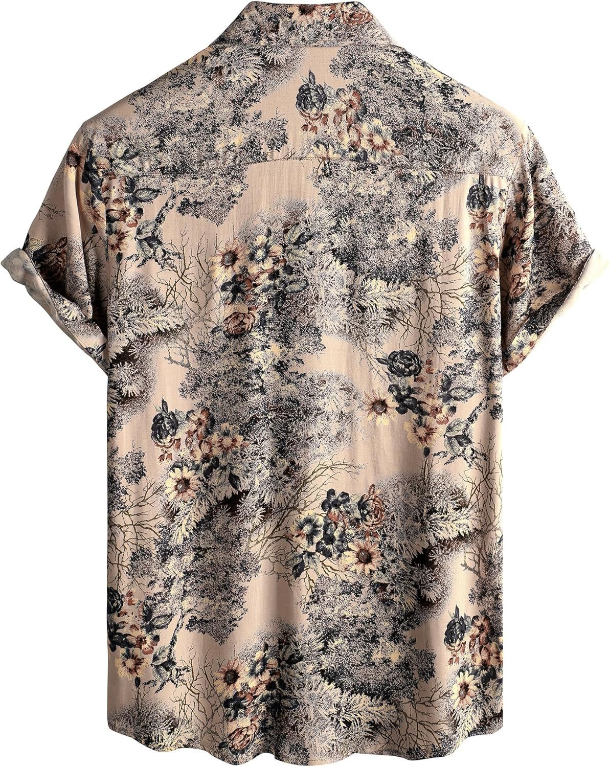 Floral Print Cotton Multi-Colored Short Sleeve Button Down Beach Outfits for Men Shirt - Image 2