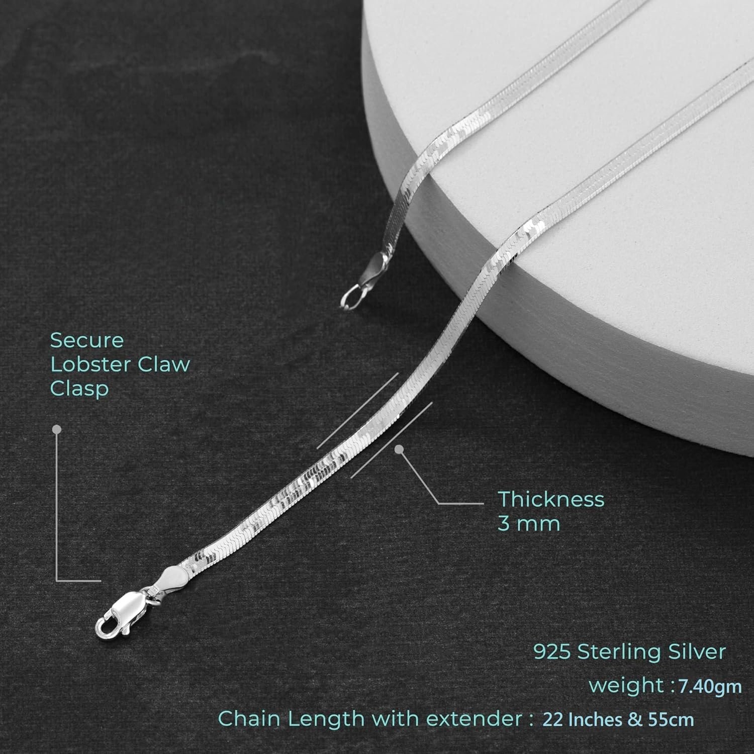 VAMA FASHIONS Classic Trendy Stylish Stainless Steel Silver Neck Necklace Chains for Men Boys - Image 2