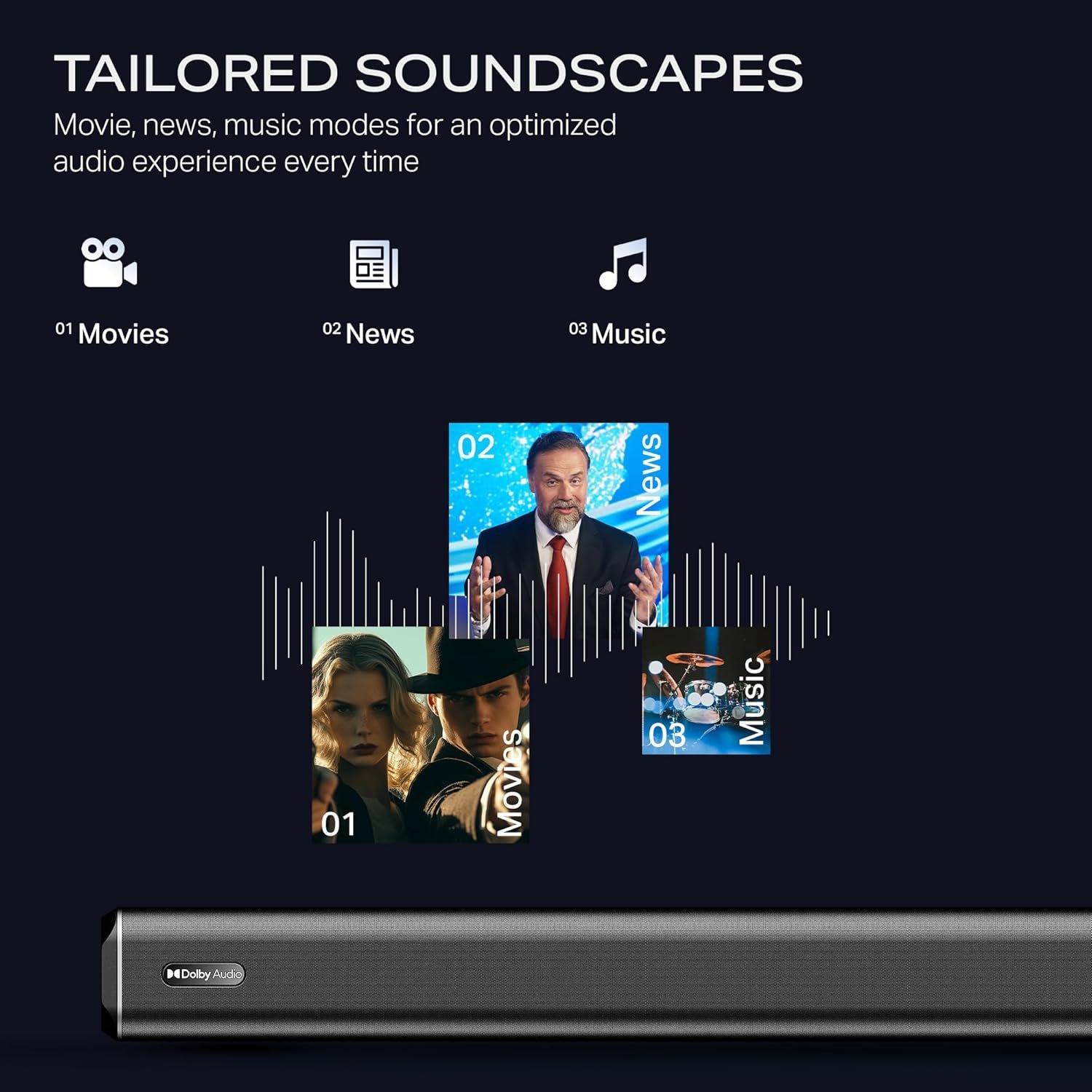 boAt (2025 Aavante Prime 5.1 5000D, Cinematic Dolby Audio, 500W Signature Sound, 5.1-CH, Multiple Ports, EQ Modes & Remote, Bluetooth Sound bar, Home Theatre Soundbar Speaker (Premium Black) - Image 6