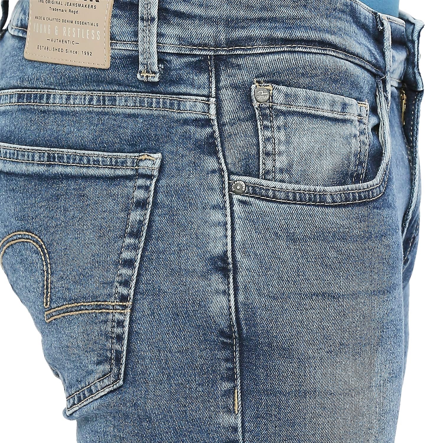 Spykar Skinny Fit Low Rise Blue Jeans for Men - Image 4