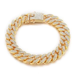 Fashion Frill Stylish Bracelet For Men Gold Plated American Diamond Studded Charming Golden Bracelets For Men Boys Jewellery Accessories Love Gifts
