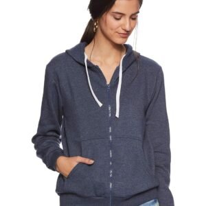 Campus Sutra Women Denim Zipper Hoodie