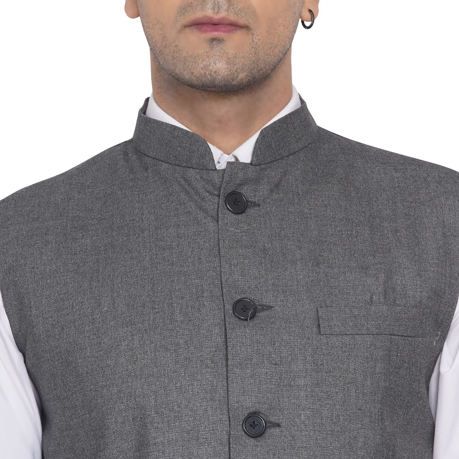 Veera Paridhaan Men's Solid Nehru Jacket - Image 2