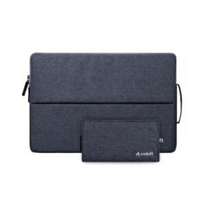 Craloft 14 Inch Laptop Sleeve Cover Bag with Charger Pouch – Water-Resistant Case for MacBook, Dell, HP, Lenovo – Ideal for Office & Travel Use (Grey_L25)