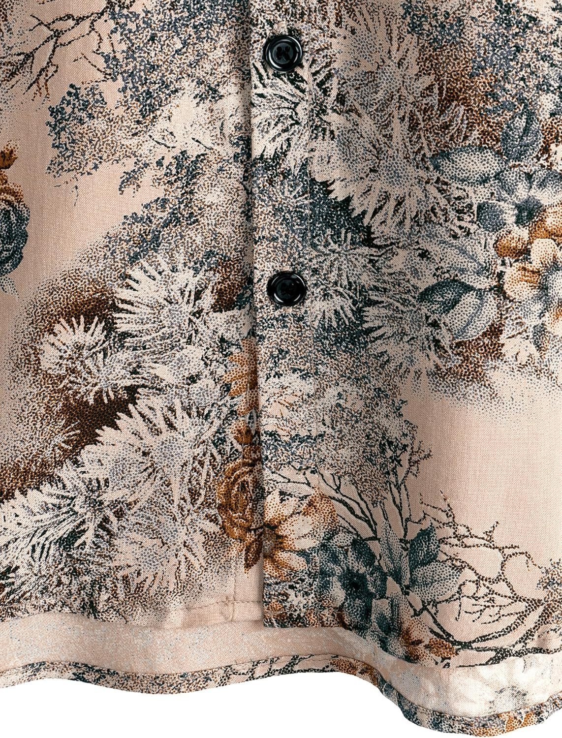 Floral Print Cotton Multi-Colored Short Sleeve Button Down Beach Outfits for Men Shirt - Image 5