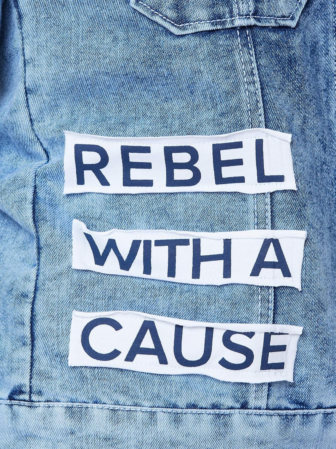 Miss Chase Women's Collared Solid Full Sleeve Regular Length Denim Jacket - Image 5