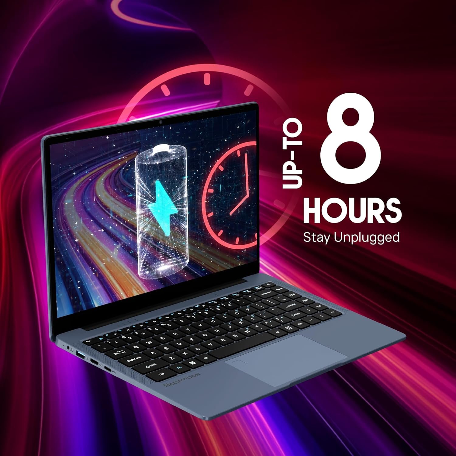 BrowseBook 14.1" FHD IPS Laptop | Best Student & Office Work Laptop | Celeron N4020 | 8GB RAM | 256GB SSD | Windows 11 | 38Wh | 1.3kg | Grey - Image 5