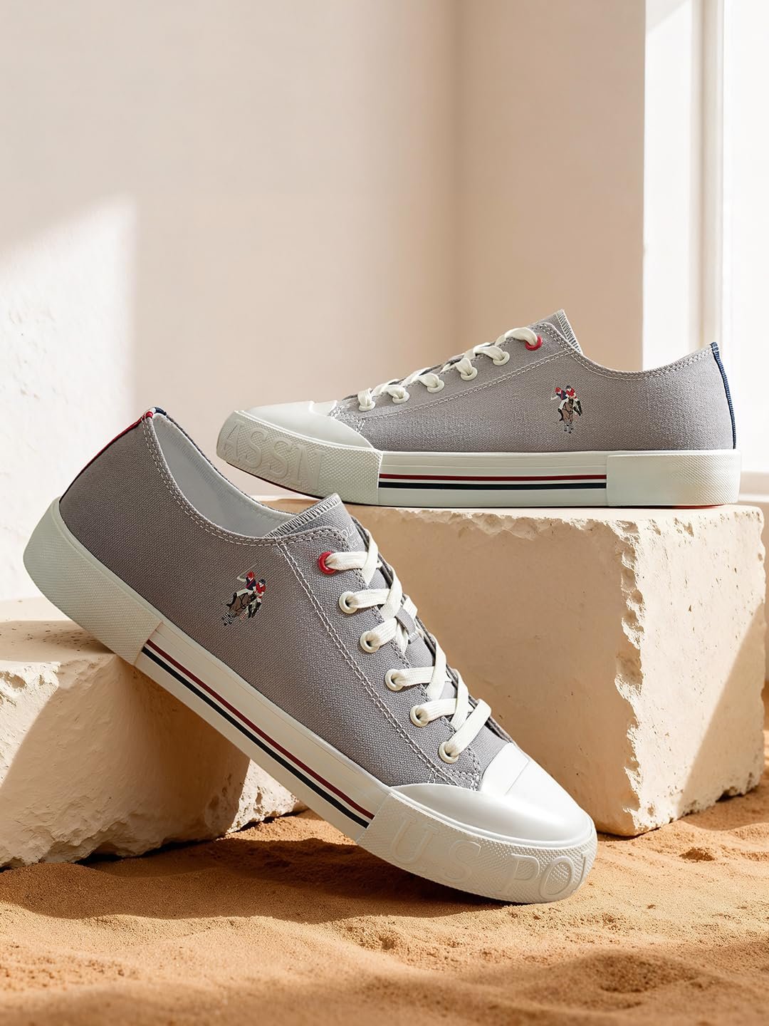 U.S. Polo Assn. Mens Drew 2.0 Sneakers Grey - Image 2