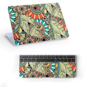 Floral F45 Top+Wrist Pad Vinyl Laptop Skin/Sticker/Cover for 15 to 15.6 Inches Laptops Laminated-Removable-HD Quality Compatible for Hp-Dell-Sony-Lenovo-Asus etc.(15x10 Inches)