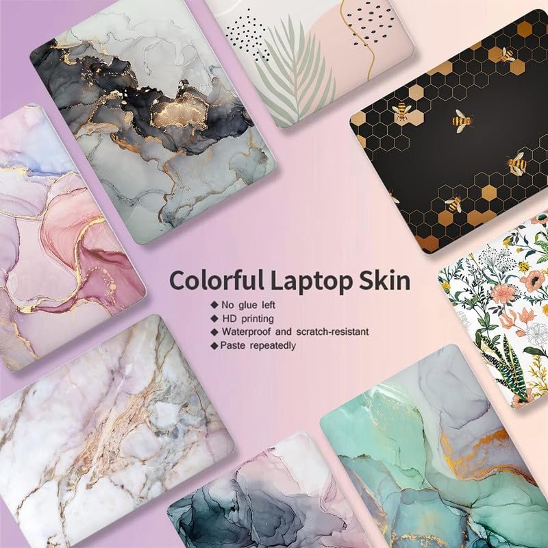 Floral F41 Top+Wrist Pad Vinyl Laptop Skin/Sticker/Cover for 14 Inches Laptops Laminated-Removable-HD Quality Compatible for Hp-Dell-Sony-Lenovo-Asus etc.(13.8x9.6 Inches) - Image 8