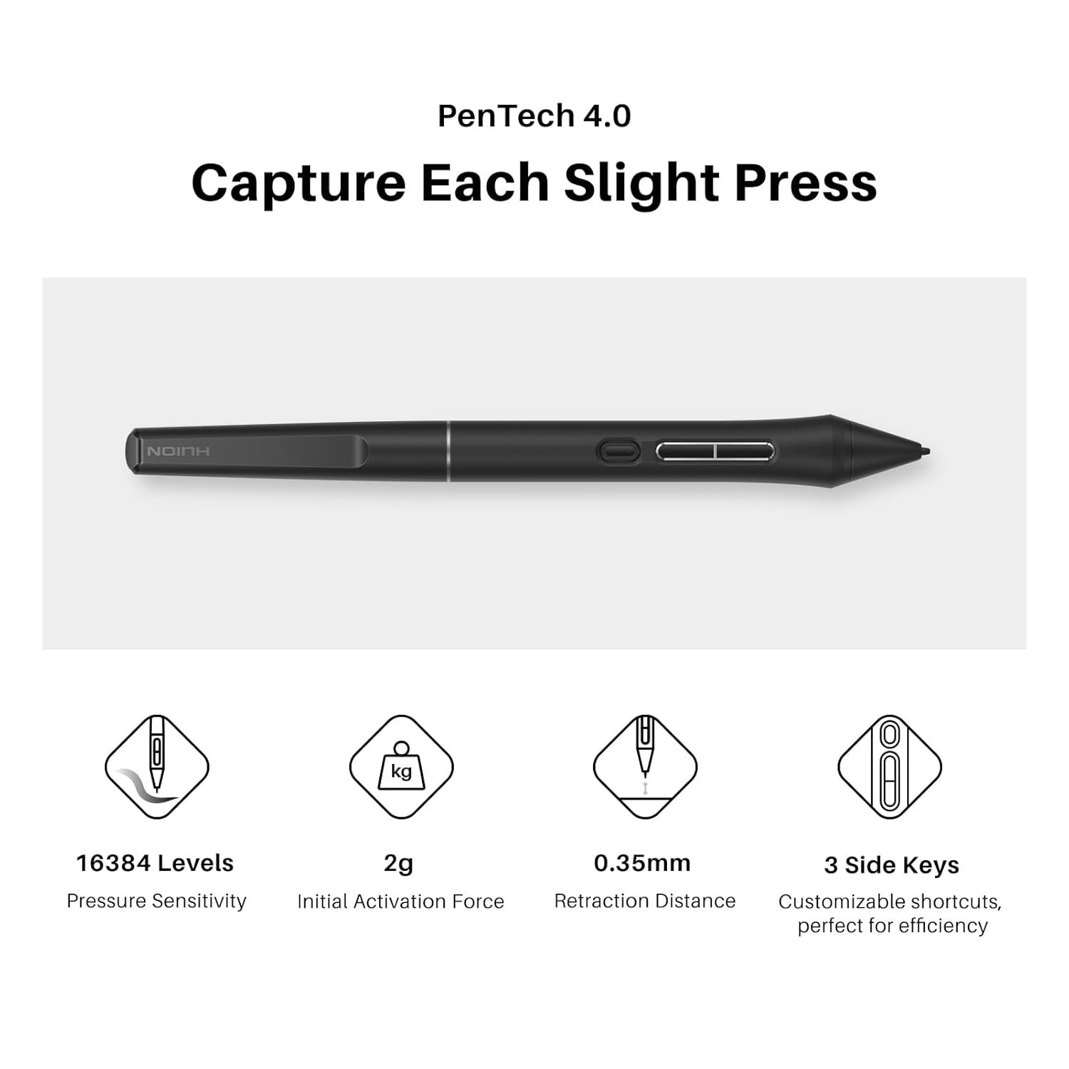 HUION KAMVAS 16 (Gen 3) Drawing Tablet with Screen, 15.8 inch 2.5K QHD Art Tablet with Full Laminated Anti-Sparkle Glass, 99% sRGB, PenTech 4.0, 16384 Pen Pressure, Dual Dials for Mac, PC, Android - Image 5