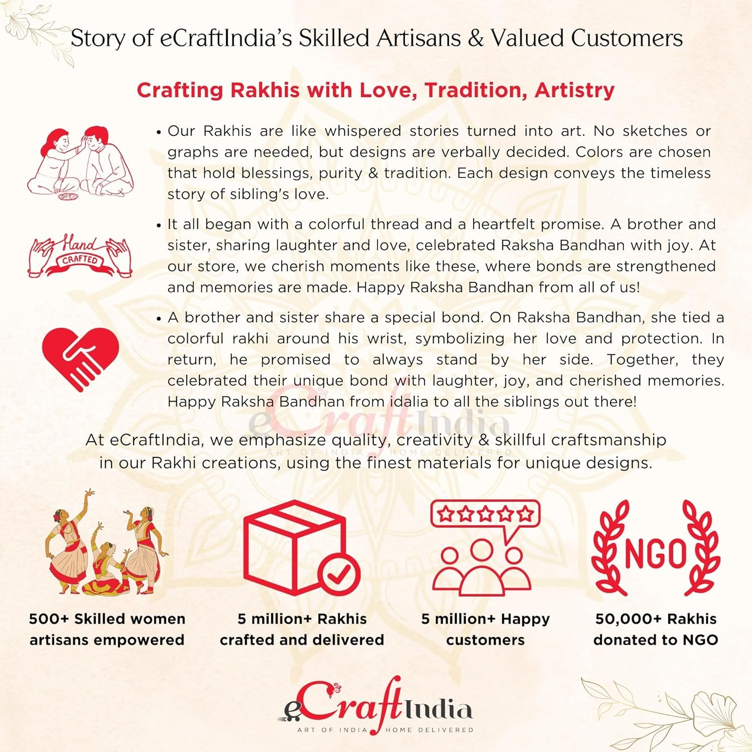 eCraftIndia Golden Lord Ganesha Designer Rakhi for Brother With Gift Combo Set | Raksha Bandhan Rakhi for Bhai Bhaiya | Best Bro Ever Fridge Magnet | Roli Chawal Pack - Image 6