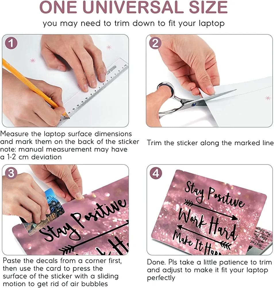 Full Body Laptop Skin Bubble-Free HD Quality Sticker for Laptops Upto 15.6" Compatible with Apple/Dell/HP/Lenovo/Acer/Asus/Sony (Dustproof|Waterproof|Scratchproof|Reusable) - HP Marble FL - Image 4