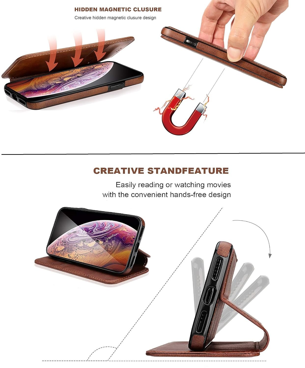 PU Leather Magnetic Premium Flip Cover with 2 Card Slot for Oppo F31 Pro Plus 5G / Oppo F31 Pro+ 5G - Black - Image 3