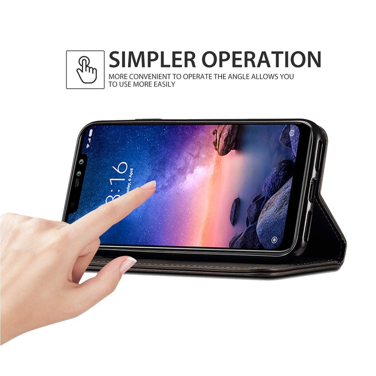 PU Leather Magnetic Premium Flip Cover with 2 Card Slot for Oppo F31 Pro Plus 5G / Oppo F31 Pro+ 5G - Black - Image 5